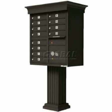 FLORENCE MFG CO Vital Cluster Box Unit w/Vogue Classic Accessories, 12 Unit & 1 Parcel Locker, Dark Bronze 1570-12VDB
